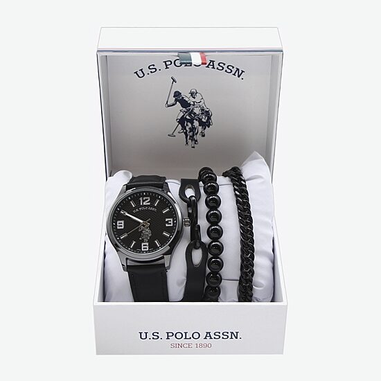 U.S. Polo Assn. Mens Black Strap Watch Usc20247jc
