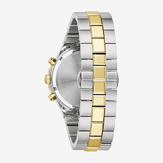 Bulova Prestige Mens Chronograph Two Tone Stainless Steel Bracelet Watch 98b450