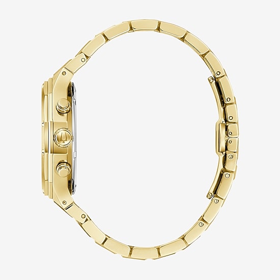 Bulova Prestige Mens Chronograph Gold Tone Stainless Steel Bracelet Watch 97b232