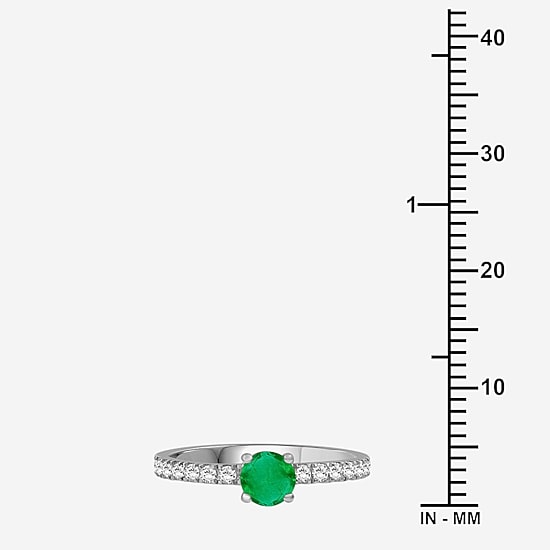 Womens 2 CT. T.W. Genuine Green Emerald 10K Gold Round Cocktail Ring