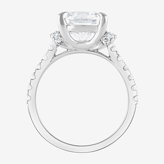 Signature By Modern Bride (F / Vs2) Womens 4 1/2 CT. T.W. Lab Grown White Diamond 14K Gold Round Side Stone Engagement Ring