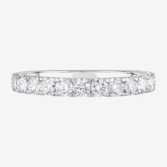 (F / Vs2) Womens 5 CT. T.W. Lab Grown White Diamond 14K Gold Round Side Stone Engagement Ring