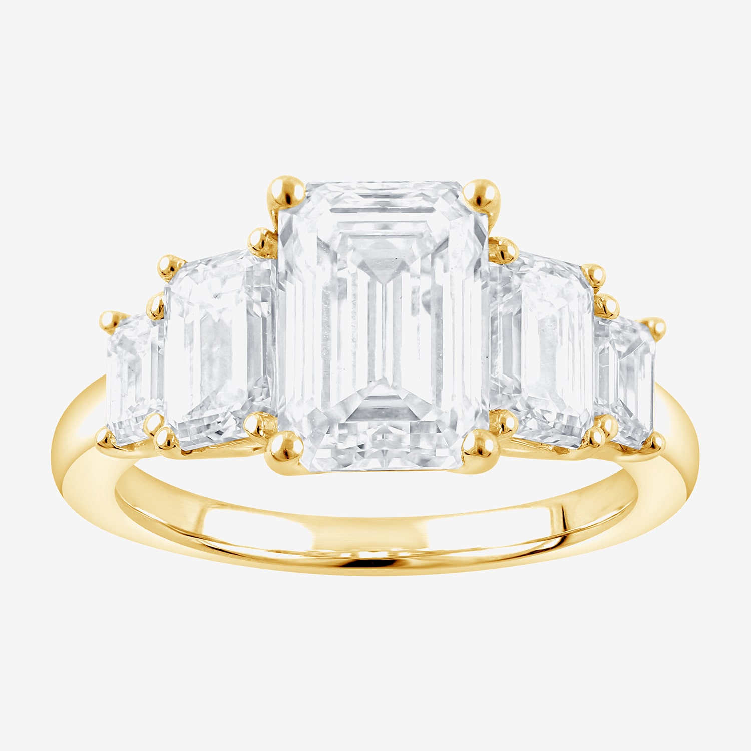 Signature By Modern Bride (F / Vs2) Womens 5 1/7 Ct. T.W. Lab Grown White Diamond 14K Gold 5-Stone Engagement Ring
