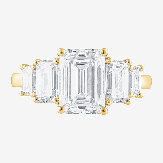 Signature By Modern Bride (F / Vs2) Womens 5 1/7 Ct. T.W. Lab Grown White Diamond 14K Gold 5-Stone Engagement Ring