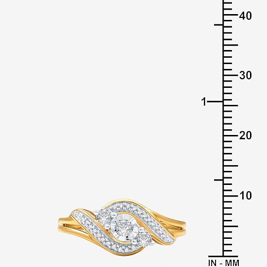 (H-I, I1) Womens 1/4 CT. T.W. Lab Grown White Diamond 14K Gold Over Silver Engagement Ring