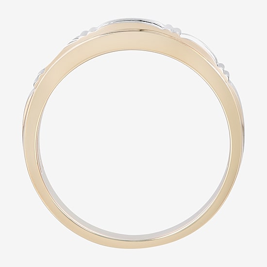 (F / Vs2) Mens 7MM 1/4 CT. T.W. Lab Grown White Diamond 10K Gold Round Wedding Band