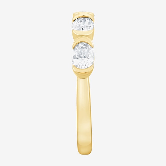 (F / Vs2) Womens 1 CT. T.W. Lab Grown White Diamond 10K Gold 5-Stone Band