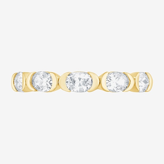 (F / Vs2) Womens 1 CT. T.W. Lab Grown White Diamond 10K Gold 5-Stone Band
