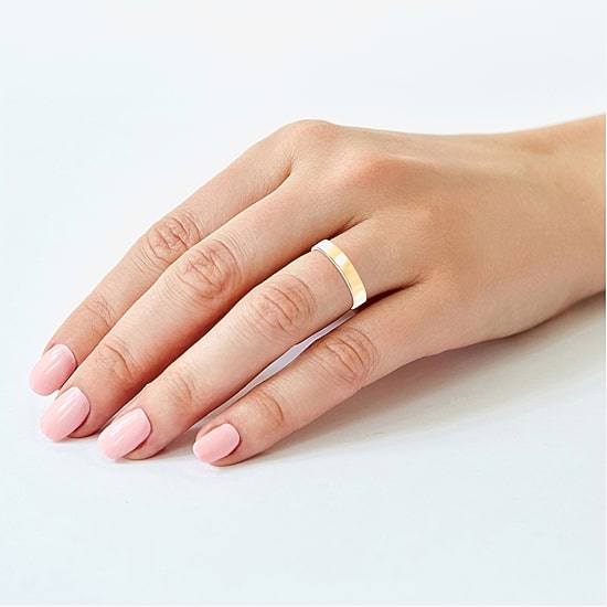 Womens 4MM 10K or 14K Gold Wedding Band