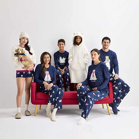North Pole Trading Co. Polar Bear Womens Crew Neck Long Sleeve 2-pc. Matching Family Pajama Set