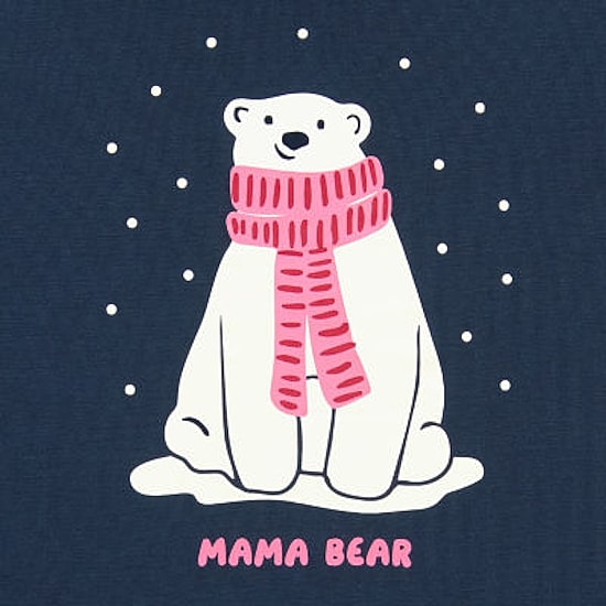 North Pole Trading Co. Polar Bear Womens Crew Neck Long Sleeve 2-pc. Matching Family Pajama Set