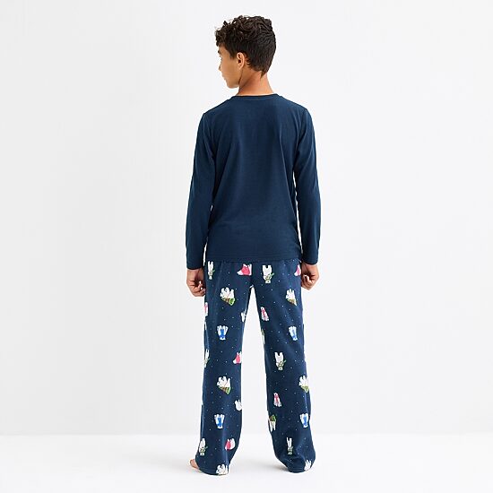 North Pole Trading Co. Polar Bear Big Kid Unisex Crew Neck Long Sleeve 2-pc. Matching Family Husky Pajama Set