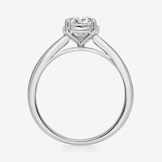 (I / Si2) Womens 1 CT. Lab Grown White Diamond Sterling Silver Round Solitaire Engagement Ring
