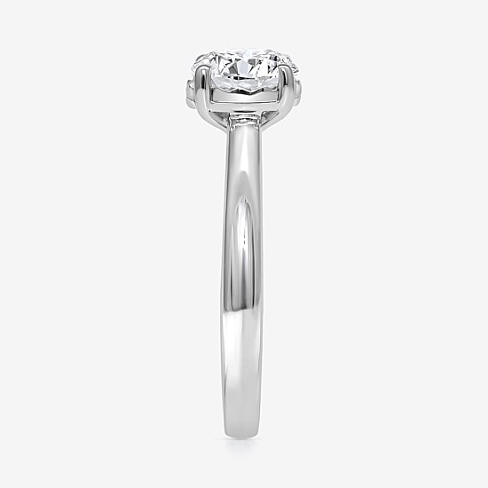 (I / Si2) Womens 1 CT. Lab Grown White Diamond Sterling Silver Round Solitaire Engagement Ring