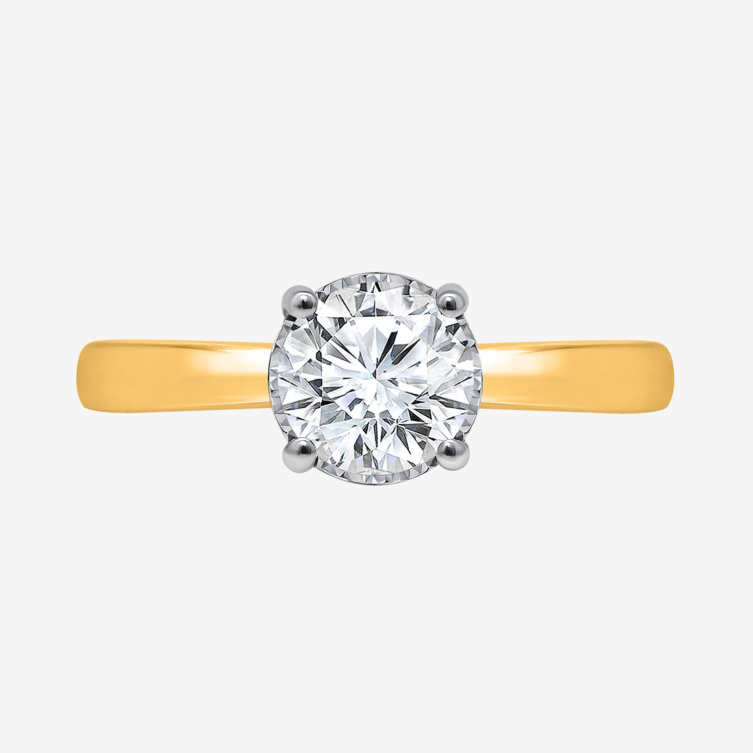 (I / Si2) Womens 1 CT. Lab Grown White Diamond Sterling Silver Round Solitaire Engagement Ring