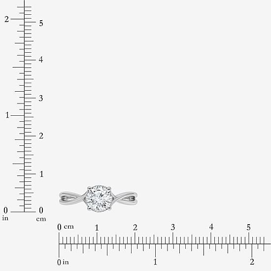 (I / Si2) Womens 1 CT. T.W. Lab Grown White Diamond Sterling Silver Round Solitaire Engagement Ring