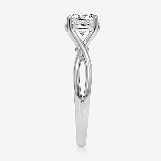 (I / Si2) Womens 1 CT. T.W. Lab Grown White Diamond Sterling Silver Round Solitaire Engagement Ring