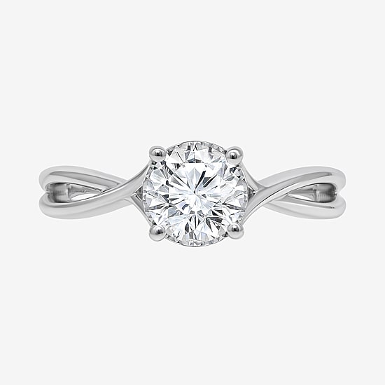 (I / Si2) Womens 1 CT. T.W. Lab Grown White Diamond Sterling Silver Round Solitaire Engagement Ring