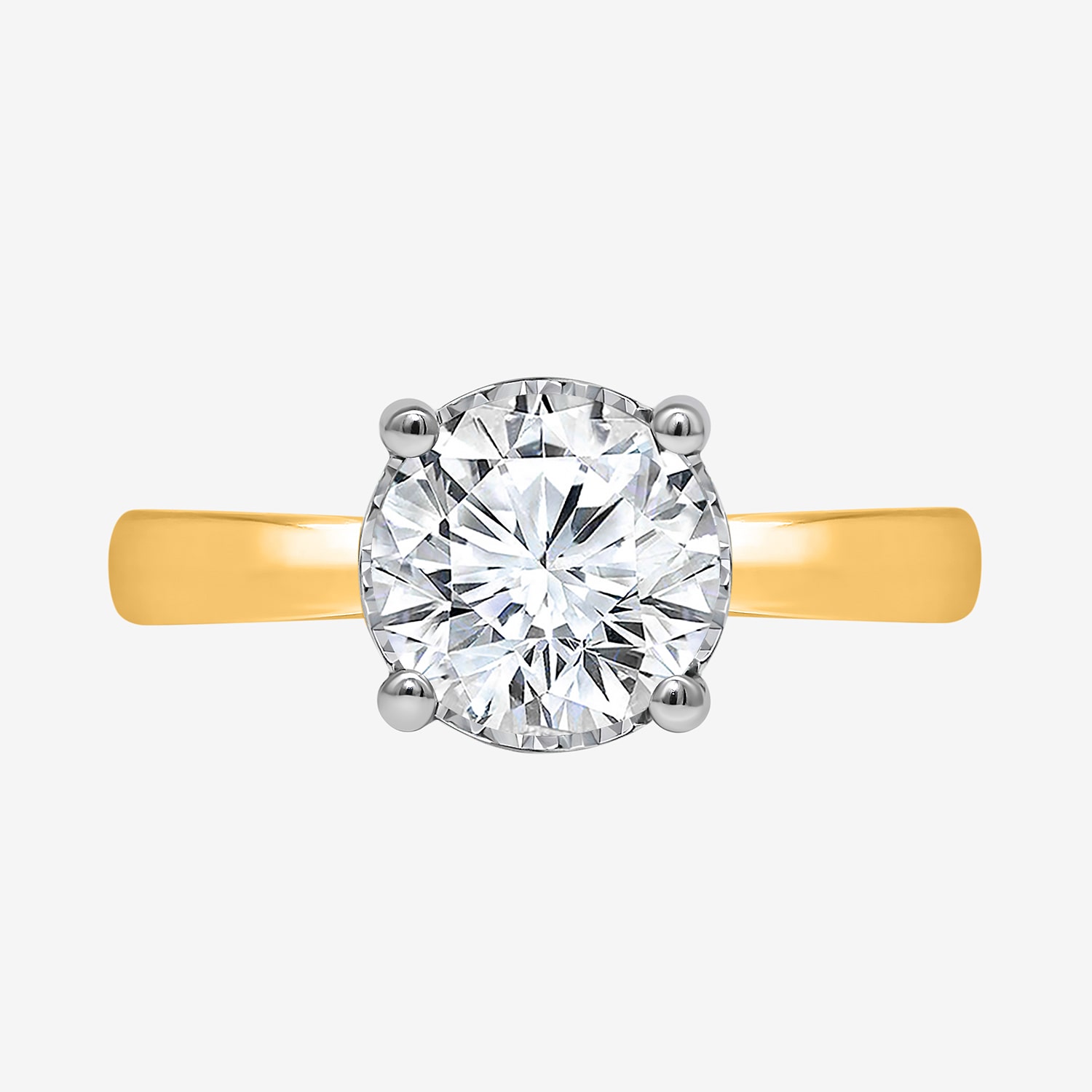 (I / Si2) Womens 2 CT. T.W. Lab Grown White Diamond Sterling Silver Round Solitaire Engagement Ring