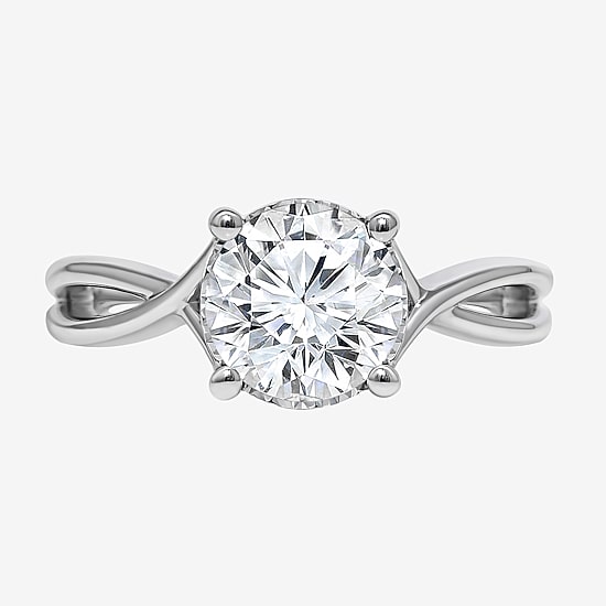 (I / Si2) Womens 2 CT. T.W. Lab Grown White Diamond Sterling Silver Round Solitaire Engagement Ring