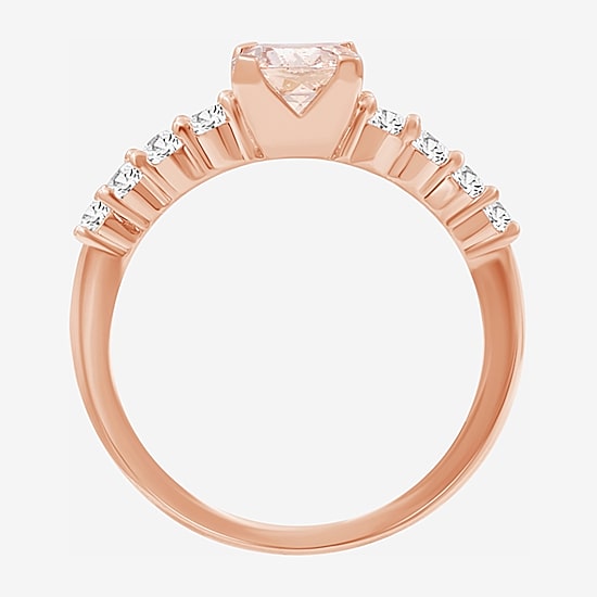 Womens 2 3/4 CT. T.W. Genuine Pink Morganite 10K Gold Round Cocktail Ring