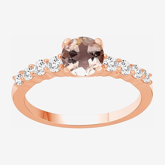 Womens 2 3/4 CT. T.W. Genuine Pink Morganite 10K Gold Round Cocktail Ring
