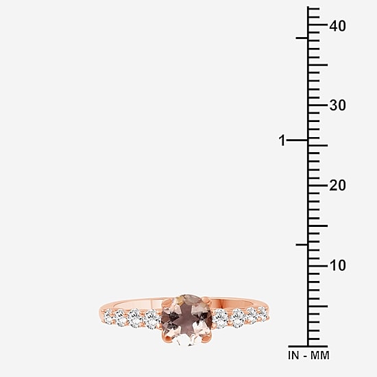 Womens 2 3/4 CT. T.W. Genuine Pink Morganite 10K Gold Round Cocktail Ring