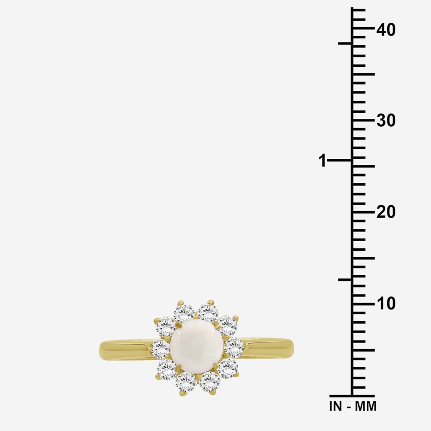 Womens 3 5/8 Ct. T.W. Genuine White Opal 10K Gold Round Halo Cocktail Ring