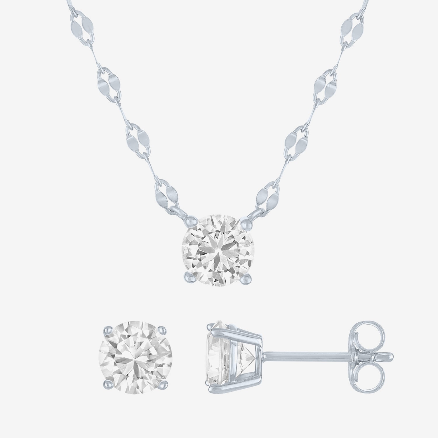 Yes, Please! Womens Lab Created White Sapphire Sterling Silver 2-pc. Jewelry Set