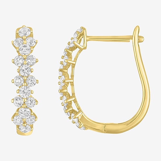 Yes, Please! Womens Lab Created White Sapphire 14K Gold Over Silver 2 Pair Jewelry Set