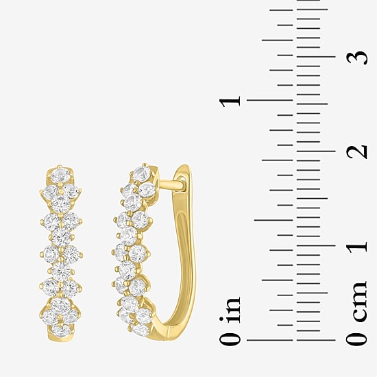 Yes, Please! Womens Lab Created White Sapphire 14K Gold Over Silver 2 Pair Jewelry Set