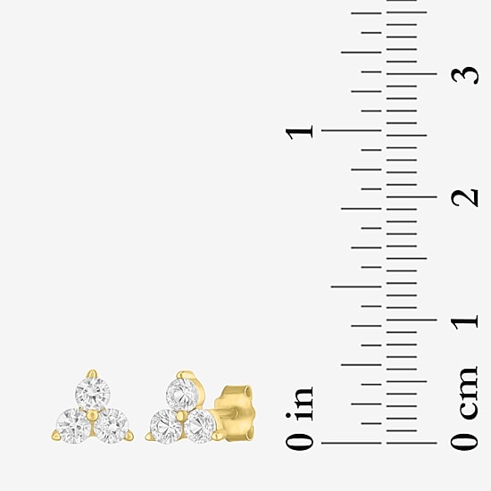 Yes, Please! Womens Lab Created White Sapphire 14K Gold Over Silver 2 Pair Jewelry Set