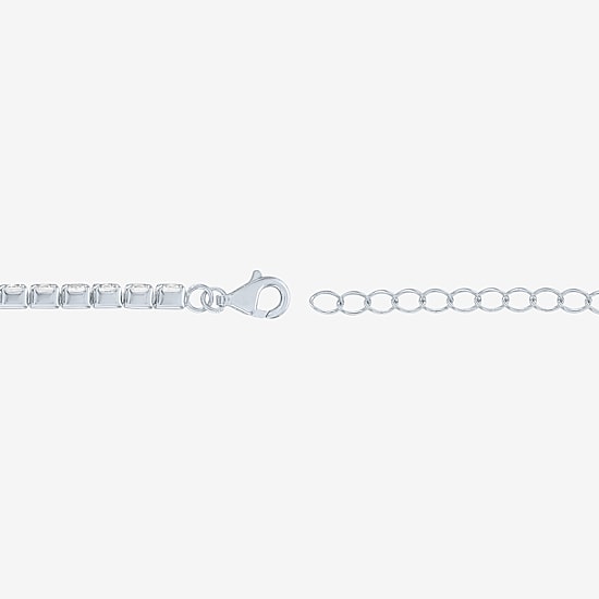 Yes, Please! Womens Lab Created White Sapphire Sterling Silver 6 1/2 Inch Tennis Bracelet
