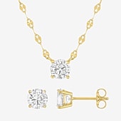 Yes, Please! Womens Lab Created White Sapphire Sterling Silver 2-pc. Jewelry Set