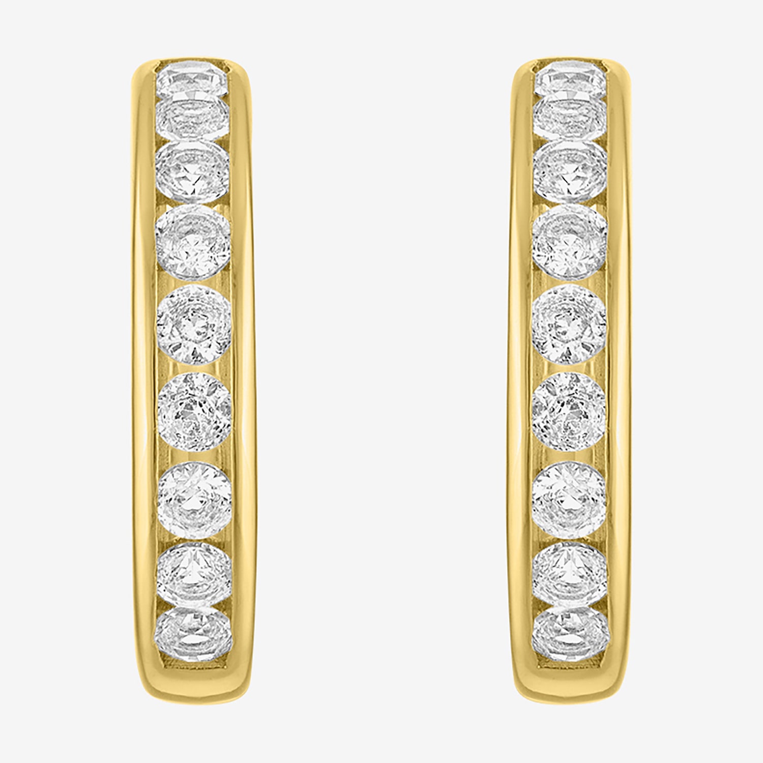 Yes, Please! C-Hoop Womens Lab Created White Sapphire 14K Gold Over Silver 20mm Hoop Earrings