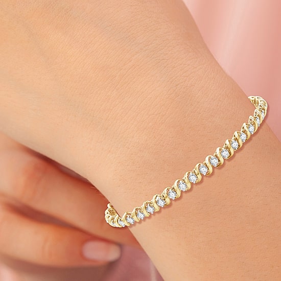 (G / Si1-Si2) Womens 4 CT. T.W. Lab Grown White Diamond Sterling Silver 7.5 Inch Tennis Bracelet