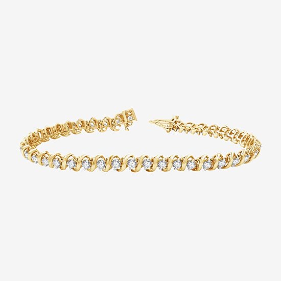 (G / Si1-Si2) Womens 4 CT. T.W. Lab Grown White Diamond Sterling Silver 7.5 Inch Tennis Bracelet