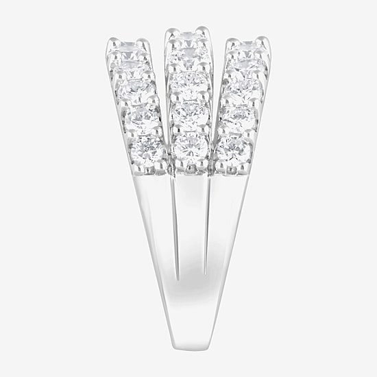 (F, Si2) Womens 2 CT. T.W. Lab Grown White Diamond Sterling Silver Band