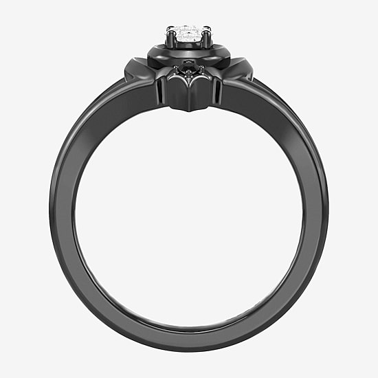 Enchanted Disney Fine Jewelry (F,Si1), Maleficent Womens 1/4 CT. T.W. Lab Grown White Diamond Sterling Silver Maleficent Cocktail Ring