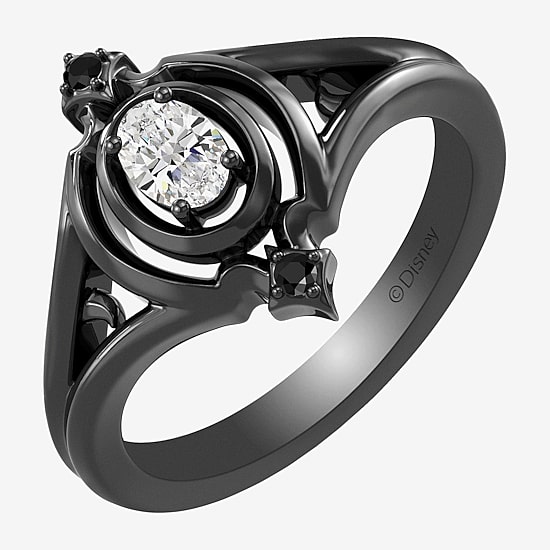 Enchanted Disney Fine Jewelry (F,Si1), Maleficent Womens 1/4 CT. T.W. Lab Grown White Diamond Sterling Silver Maleficent Cocktail Ring