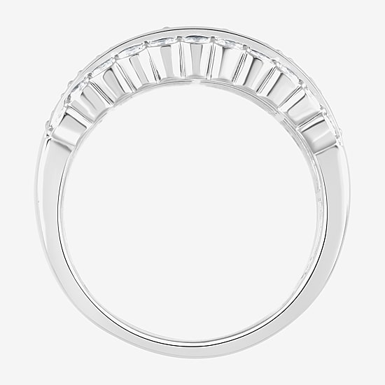 (F/Si2) Womens 3 CT. T.W. Lab Grown White Diamond Sterling Silver Cocktail Ring