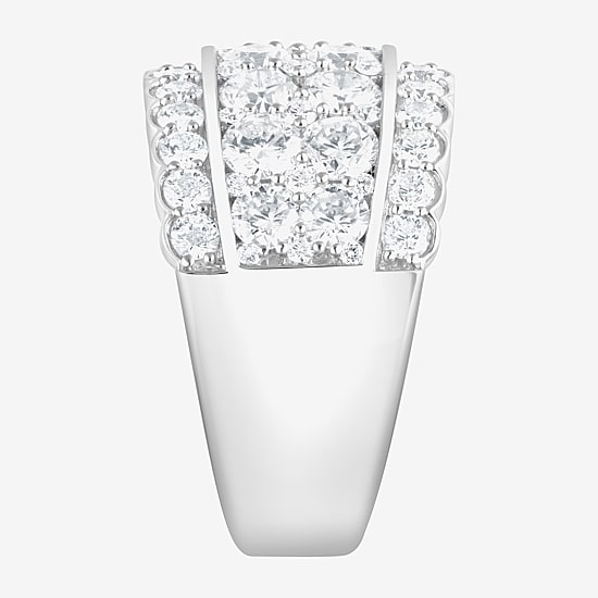 (F/Si2) Womens 3 CT. T.W. Lab Grown White Diamond Sterling Silver Cocktail Ring