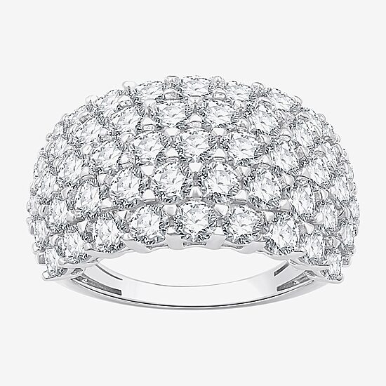 (G, Si1-Si2) Womens 4 CT. T.W. Lab Grown White Diamond Sterling Silver Band