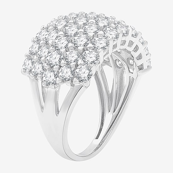 (G, Si1-Si2) Womens 4 CT. T.W. Lab Grown White Diamond Sterling Silver Band