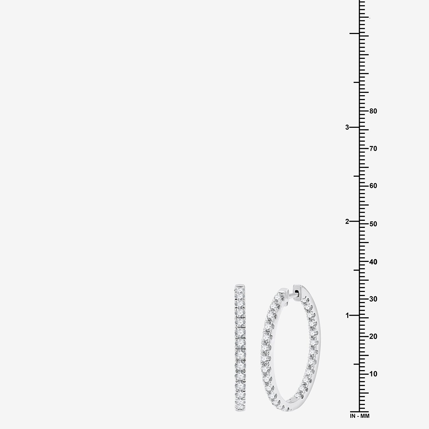 (G, Si1-Si2) Womens 3 CT. T.W. Lab Grown White Diamond Sterling Silver 33.7mm Hoop Earrings