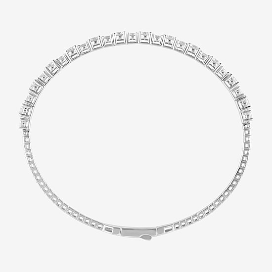 (F, Si2) Womens 3 CT. T.W. Lab Grown White Diamond Sterling Silver Bangle Bracelet