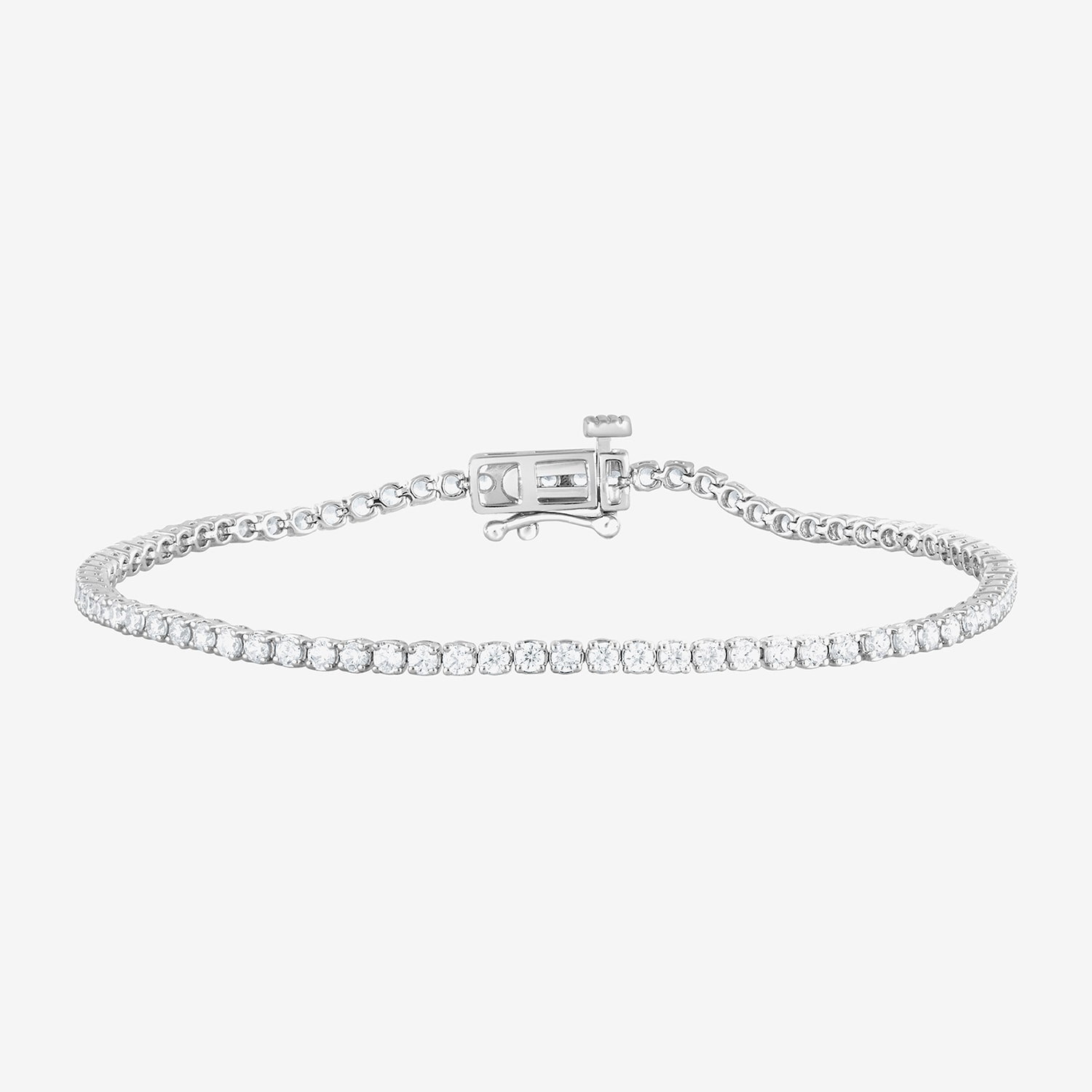 (Si2, F) Womens 2 CT. T.W. Lab Grown White Diamond Sterling Silver 7 Inch Tennis Bracelet