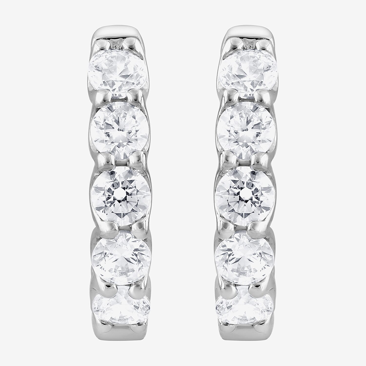 (Si2/F) Womens 2 CT. T.W. Lab Grown White Diamond Sterling Silver 17.6mm Hoop Earrings
