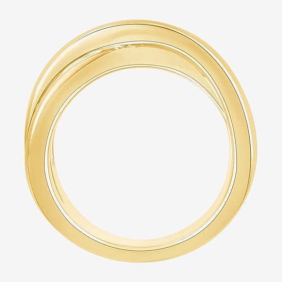 (F, Si2) Womens 1 CT. T.W. Lab Grown White Diamond 14K Gold Over Silver Crossover Cocktail Ring