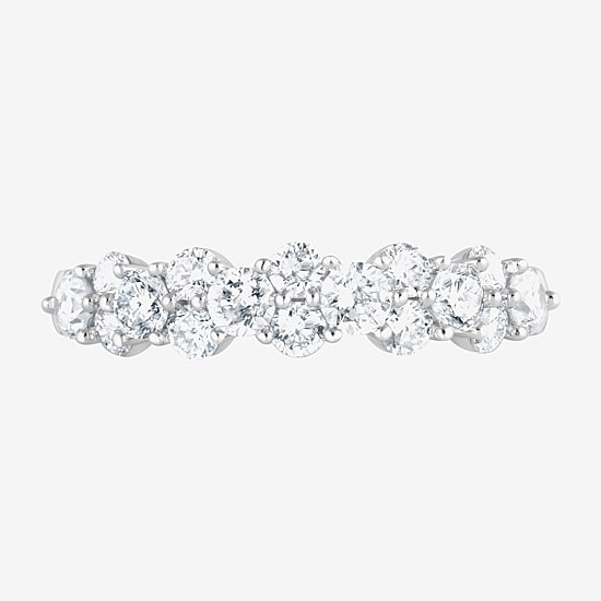 (F, Si2) Womens 1 CT. T.W. Lab Grown White Diamond Sterling Silver Cocktail Ring